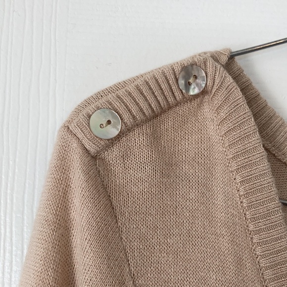 BCBGMaxAzria blue brown tan color block scoop neck ribbed sweater dress sz M - Picture 5 of 17